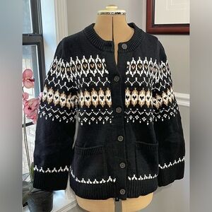 LOFT sz L Black Textured Knit Cardigan. The Coziest Sweater Ever!